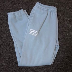 Call Her Daddy light blue joggers